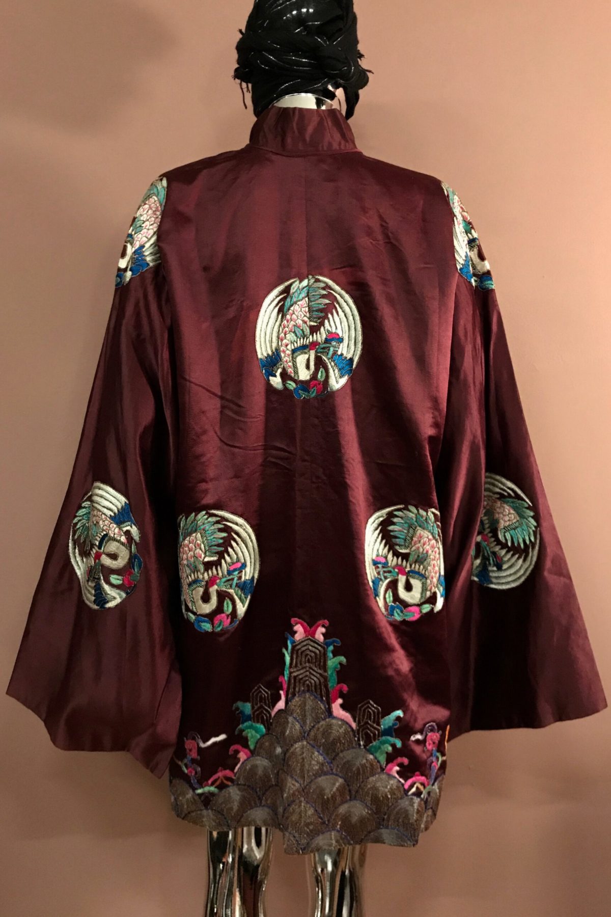 Embroidered Chinese satin coat