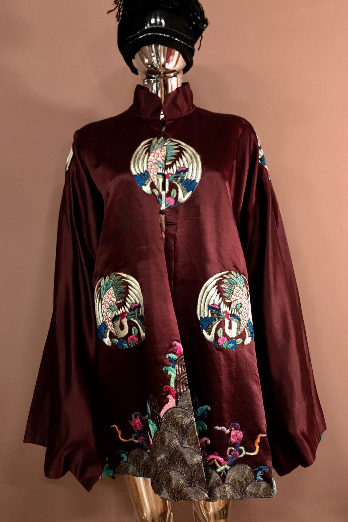 Embroidered Chinese satin coat