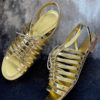 CHANEL GOLD LACE-UP CAGE SHOE