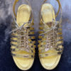 CHANEL GOLD LACE-UP CAGE SHOE - Image 2