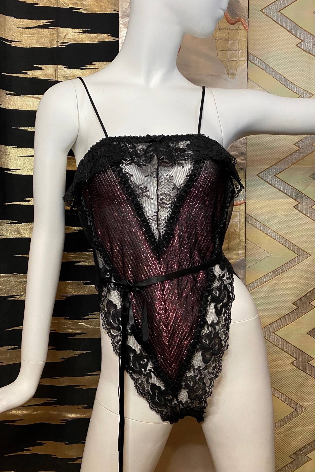 LACE AND METALLIC TEDDY - DEADSTOCK WITH TAGS
