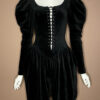 BETSEY JOHNSON 80s PUNK LABEL LACE-UP VELOUR JUMPSUIT