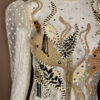 LEATHER PATCHWORK AND BEADED TULLE TOP