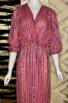 COTTON GAUZE METALLIC STRIPE DRESS